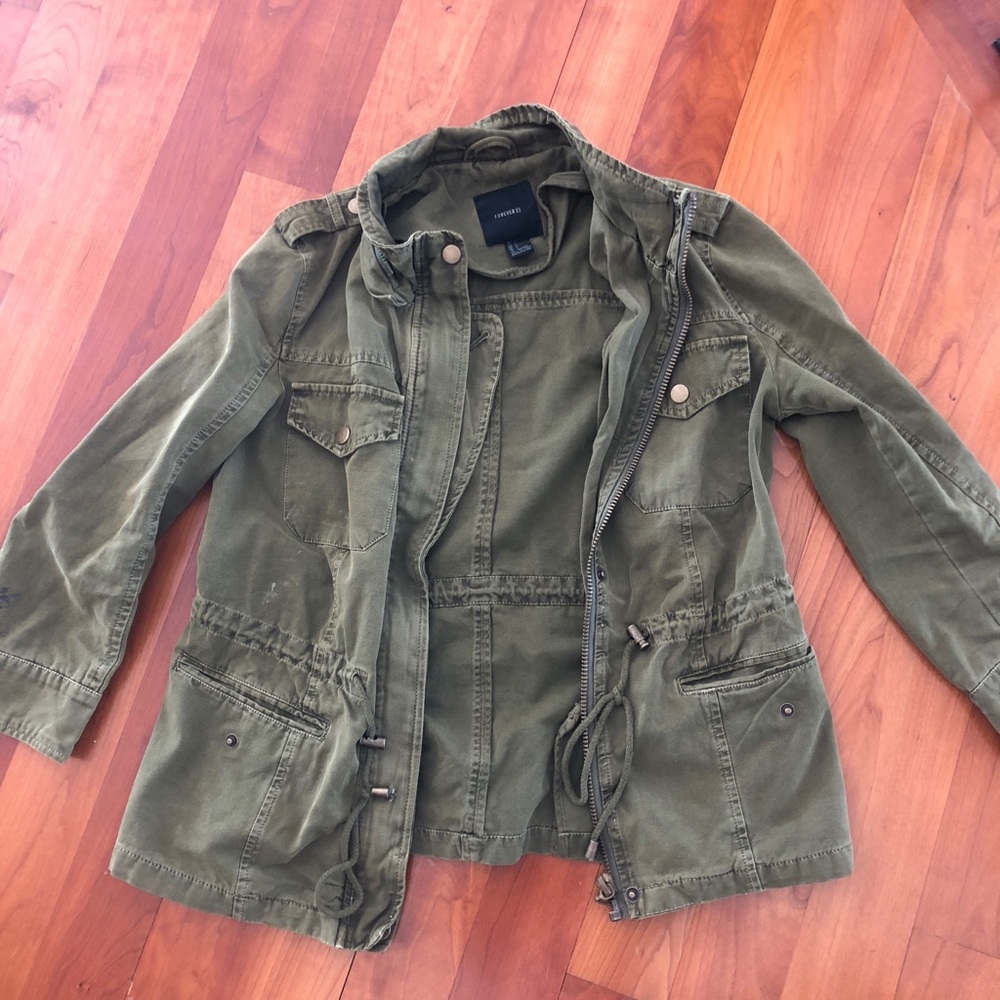 Army green jacket with gold detailing